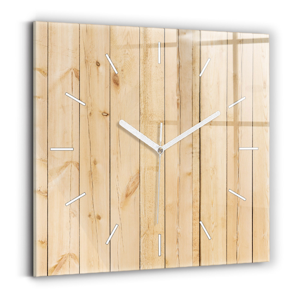 Szögletes üvegóra Fadeszkák