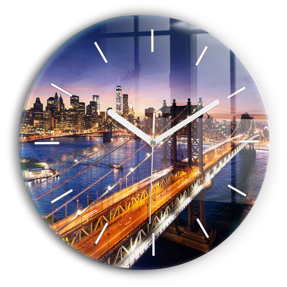 Kerek fali üvegóra New York és a naplemente