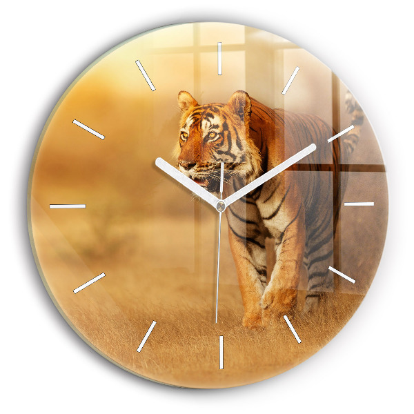 Kerek üvegóra Vadászat Tigris