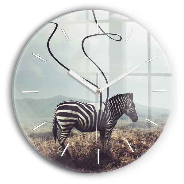 Kerek fali üvegóra Zebra - Absztrakció