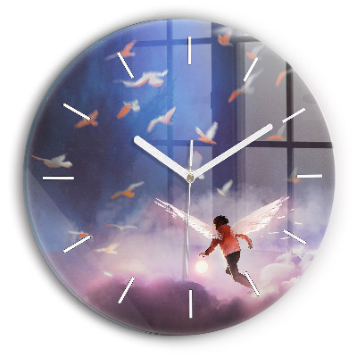 Kerek üvegóra Fiú szárnyakkal