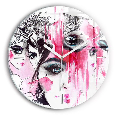 Kerek fali üvegóra Sok arc absztrakció