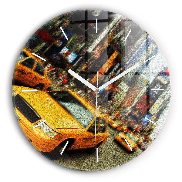 Kerek fali üvegóra New York-i taxik