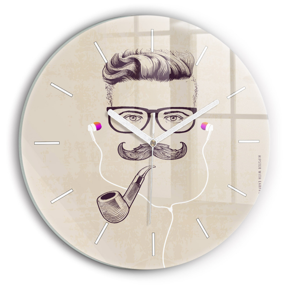 Kerek fali üvegóra Férfi pipával