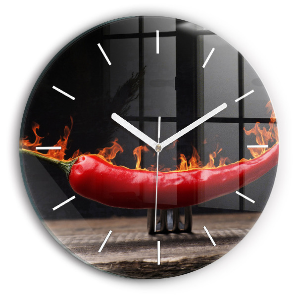 Kerek fali üvegóra Pepperoni paprika