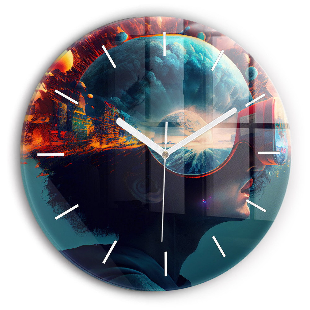 Kerek üvegóra Futurisztikus világ