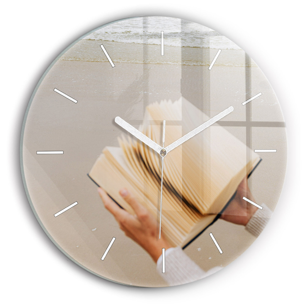 Kerek fali üvegóra Egy pillanat egy könyvvel