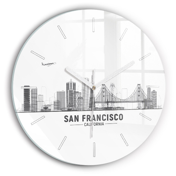 Kerek fali üvegóra San Francisco látképe