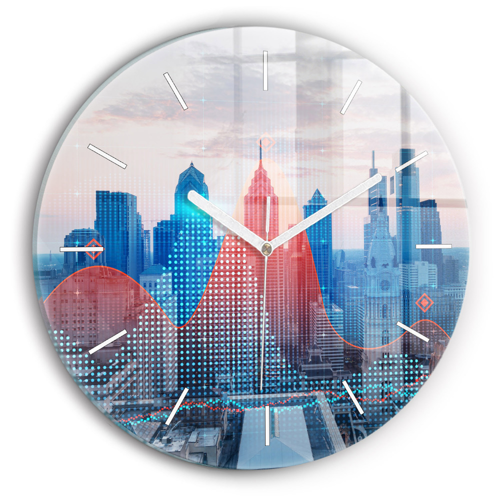 Kerek fali üvegóra Felhőkarcolók Philadelphiában