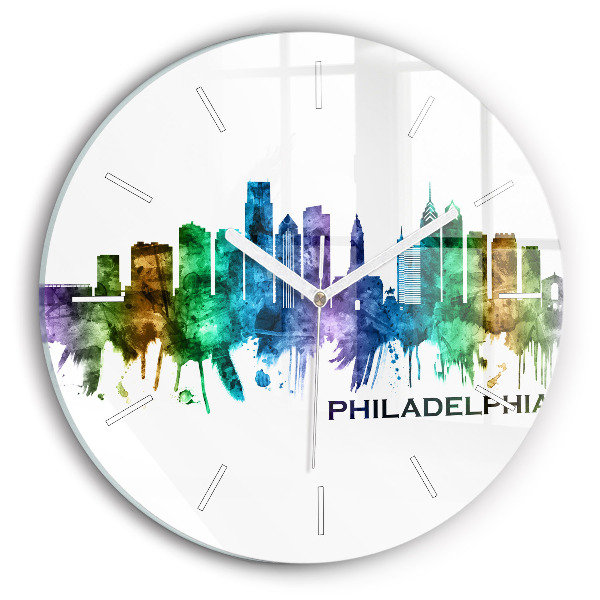 Kerek fali üvegóra Színes Philadelphia