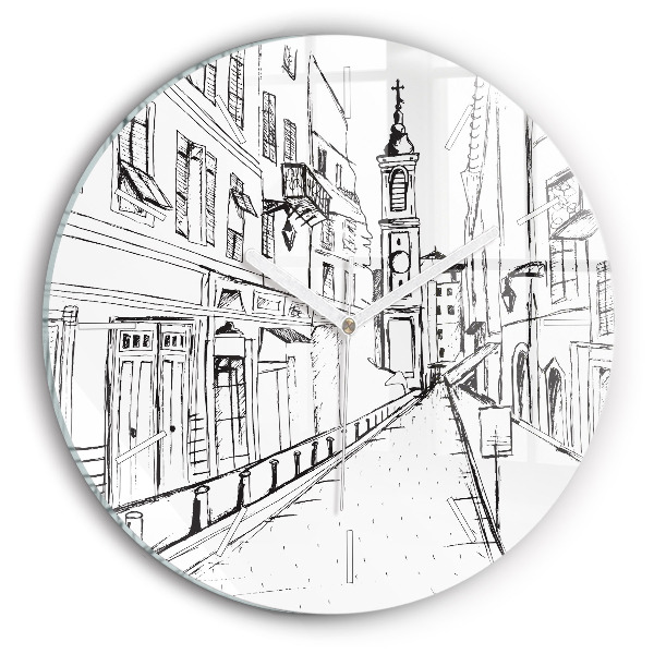 Kerek üvegóra Város rajz Provence