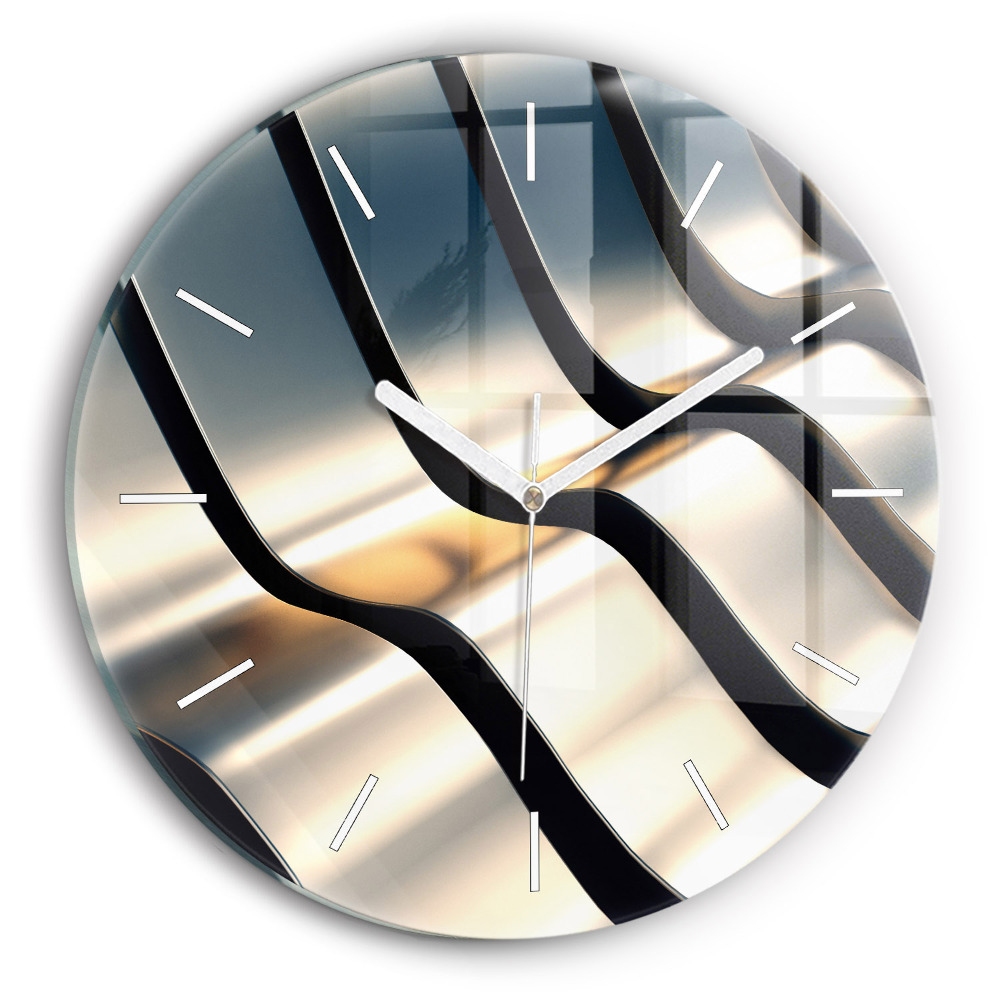 Kerek fali üvegóra Ezüst minta