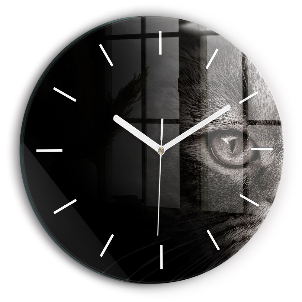 Kerek üvegóra Skót kutya és macska