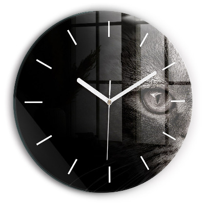 Kerek üvegóra Skót kutya és macska