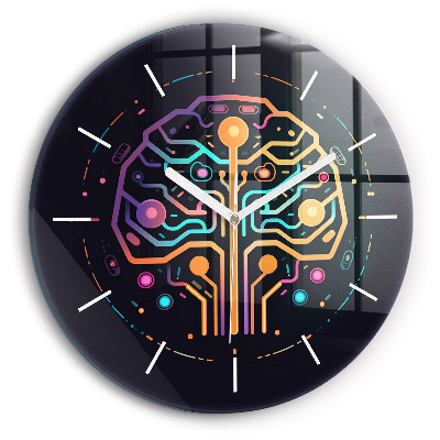 Kerek fali üvegóra Színes absztrakció